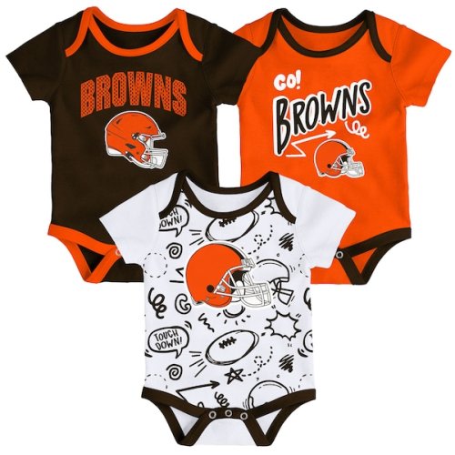 Infant Outerstuff  Cleveland Browns All Day Play Three-Piece Bodysuit Set