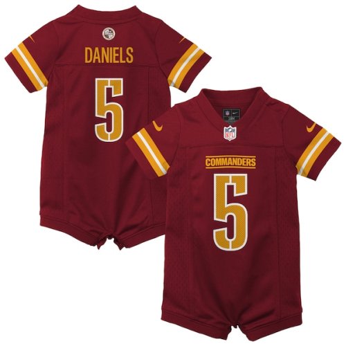 Newborn Nike Jayden Daniels Burgundy Washington Commanders Romper Game Jersey