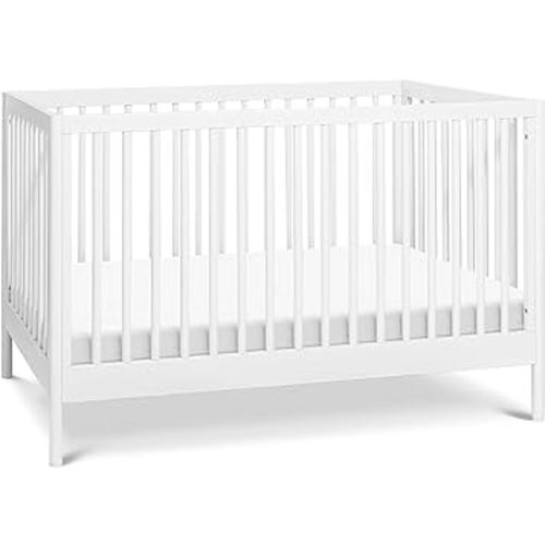 DaVinci Birdie 3-in-1 Convertible Baby Crib with Wooden Toddler Bed and Daybed Conversion - Durable, Easy to Assemble & GREENGUARD Gold Certified - 4 Adjustable Mattress Heights - White