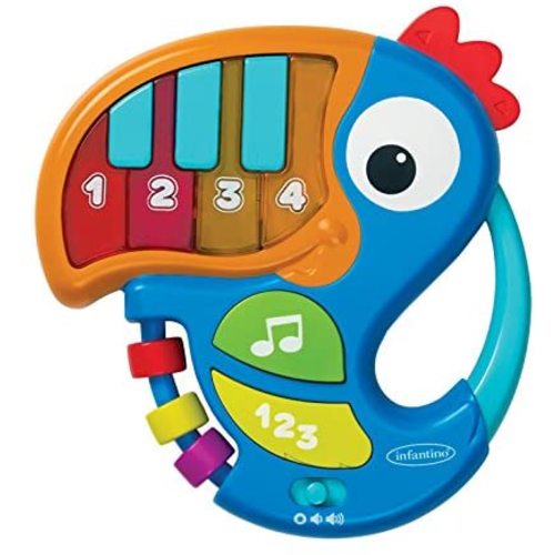 Infantino Piano & Numbers Learning Toucan - with Light-up Piano Keys and Numbers, Songs, Words, Phrases and Sound Effects, Easy to Grasp and Handle, for Babies and Toddlers