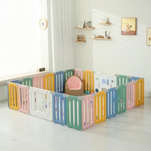 22 Panels Baby Play Pen, Extra Large Baby Playpen, Foldable Astronauts Play Pens for Babies and Toddlers, Adjustable Portable Fence Gate Playpen Yard, Colorful