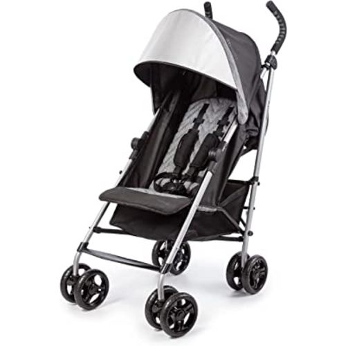Summer 3Dlite ST Convenience Stroller, Black & Gray - Lightweight Stroller with Steel Frame, Large Seat Area, Multi-Position Recline, Large Storage Basket - Infant Stroller for Travel and More