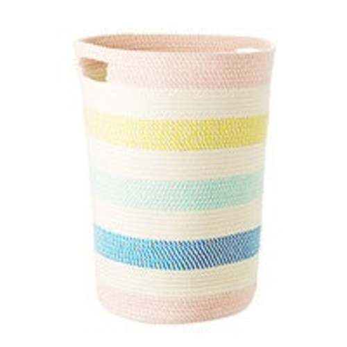 Striped Cotton Rope Laundry Hamper