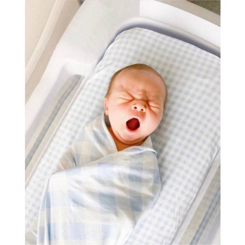 Newborn Baby Gift, Baby Boy Coming Home Outfit, Receiving Blanket, Premium Newborn Essentials, Blue Gingham Baby Set