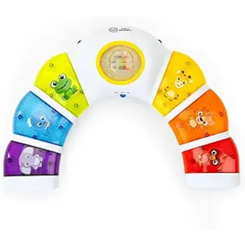 Baby Einstein Glow & Discover Light Bar Musical Toy, Activity Station, Sitting Up and Tummy Time Toy, Color and Animal Learning Toy, Infant Ages 3 Months+