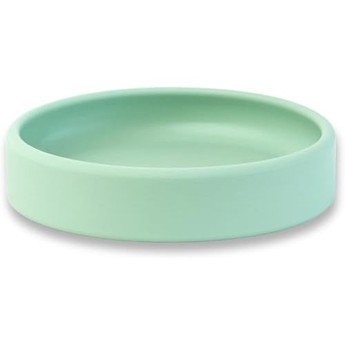 APLAINR Solid Plate, Weighted Baby Toddler Plate, Silicone Plates for Baby, No-Division Kid Plates, Microwave & Dishwasher Safe Silicone Plate for Toddlers, No BPA, Matcha Green