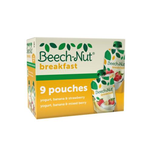 Beech-Nut Breakfast Stage 4 Toddler Food Variety Pack, 3.5 oz Pouch (9 Pack)