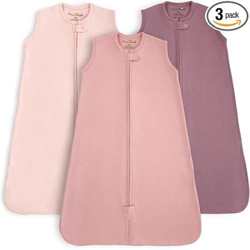 Mama Cheetah Baby Sleep Sack 0.5 TOG, Organic Cotton Baby Wearable Blanket with Two-Way Zipper, Swaddle Transition Baby Sleeping Bag for Newborn Infant Toddler Boy Girl, 0-6 Months, 3-Pack