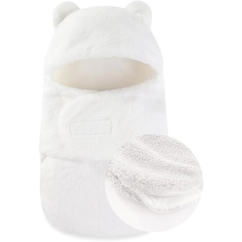 AiWMGL Baby Winter Fleece Swaddle Blanket 0-3 Months Boys Girls Warm Adjustable Newborn Swaddling Wrap Soft Plush Sleeping Sacks
