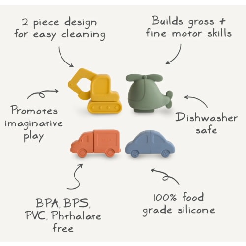 Vehicles Mold Free Bath Play Set – Mushie