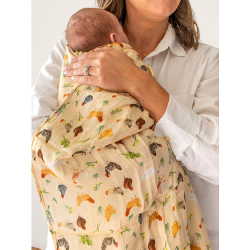 Chicken Meadows Baby Swaddle - 1canoe2