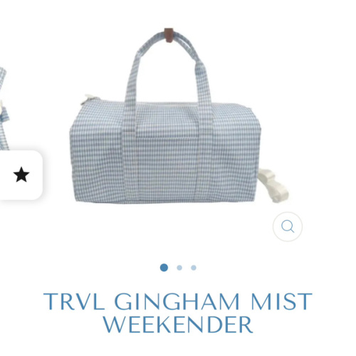 TRVL GINGHAM MIST WEEKENDER