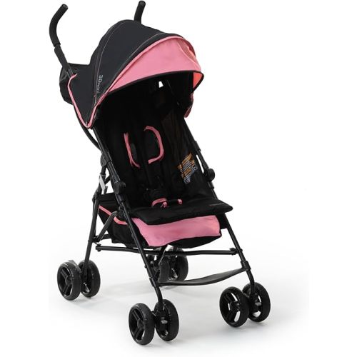 Ingenuity 3D Mini Convenience Stroller – Lightweight Stroller with Compact Fold, Multi-Position Recline, Canopy with Pop Out Sun Visor and More – Umbrella Stroller for Travel, Pink