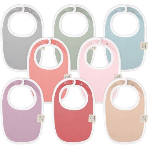 KeaBabies 8pk Organic Baby Bibs for Boy, Baby Drool Bib for Baby Boys and Girls, Newborn Teething Bibs, Color: Muted pastel