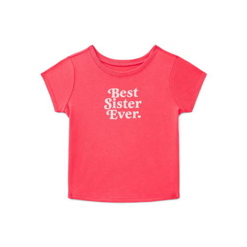 Wonder Nation Baby Girls Crew Neck Short-Sleeve Tee, Sizes 0/3M-24M