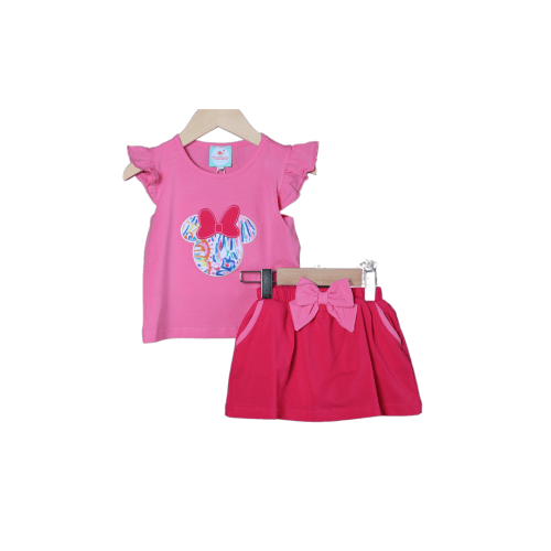 Applique Mouse Pink Skort Set