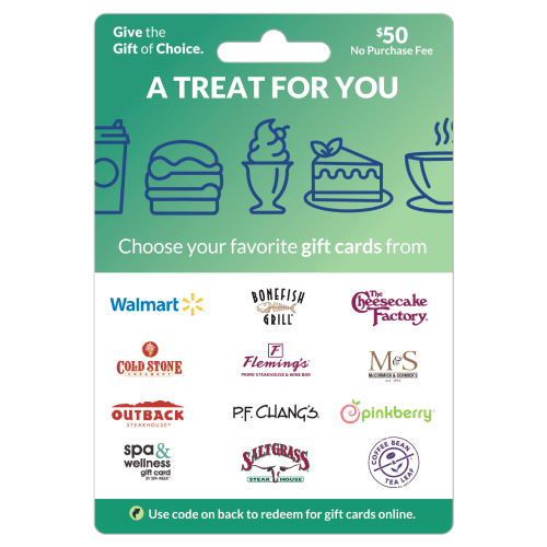 $50 A Treat For You – ChooseYourCard Gift Card