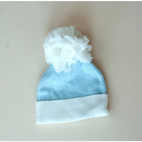 Cuff Knit Beanie in Powder Blue/ Duo Tone