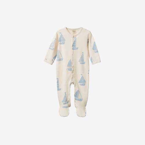 Cotton Stretch and Grow Regatta Blue Sleeper