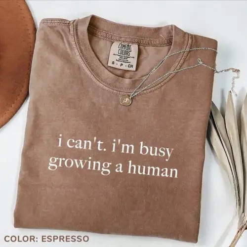 Comfort Colors I Can't I'm Busy Growing A Human Shirt, Funny - TikTok Shop