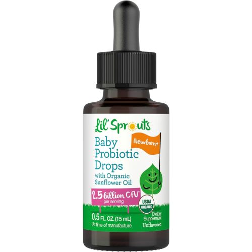 Lil' Sprouts Baby Probiotic Drops | 2.5 Billion CFU | 0.5 fl oz (15 mL)