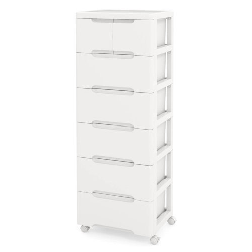 Inbox Zero 1 Pcs 7-drawer Plastic Rolling Storage Cart With 4 Universal Wheels Dresser Cabinet & Reviews | Wayfair