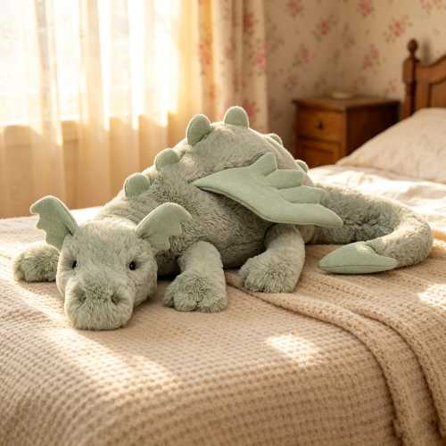 Jellycat Sage Dragon Plush Toy | Soft Muted Green Dragon, Cuddly Stuffed Animal, Perfect Fantasy Gift