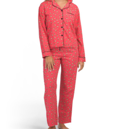 2pc Cotton Espresso Martini Print Pajama Top And Pants Set | Family Pajamas | Marshalls