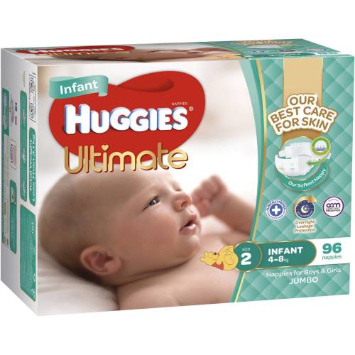 Huggies Infant Nappies Size 2 96 pack