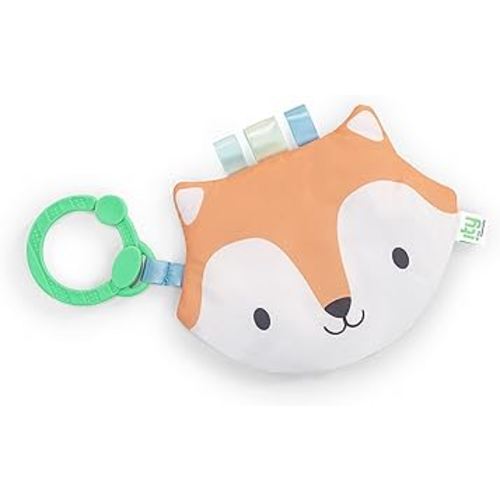 Ingenuity: ity by Ingenuity Crinklet, Fox Crinkle Toy for Newborn and Up, Satin Ribbon Tags, C-Link Attachment, Unisex - Kitt