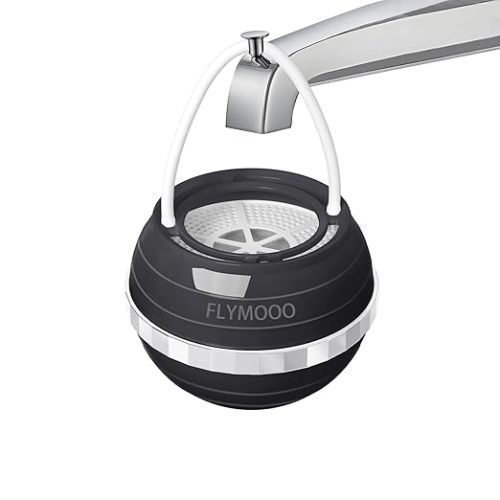 FLYMOOO Bath Filter for Tub, Bathtub Faucet Water Filter with 8 Stages & 2,500 Gallons of Filtration to Reduce Contaminants for Softer, Smoother Skin (Black)