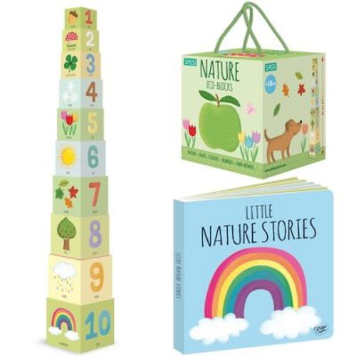 Sassi: Eco-Blocks - Nature - 10 Stacking Cubes & Booklet, Nature, Colors