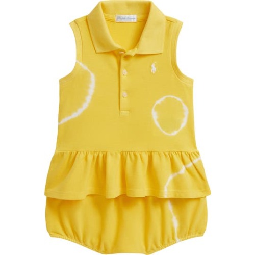 Stretch Mesh Polo Dress & Bloomers Set, 9M