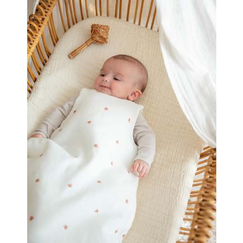 Gigoteuse Bébé en gaze de coton - Coeur Caramel