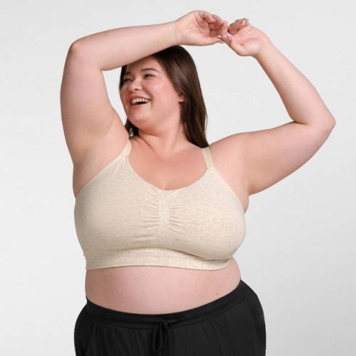 kindred by Kindred Bravely Women's Hands-Free Pumping Lounge & Sleep Bra - Oatmeal XL-Busty