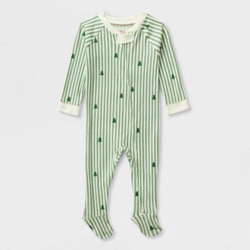 Baby Holiday Tree Cotton Matching Family Footed Pajamas - Wondershop™​​​​​​​ Green 6-9M