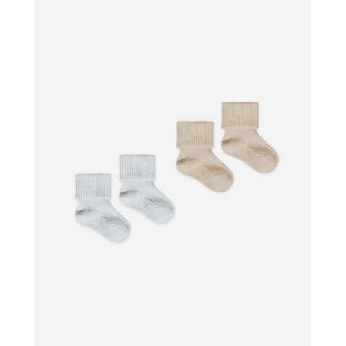 Melange Socks Taupe, Blue