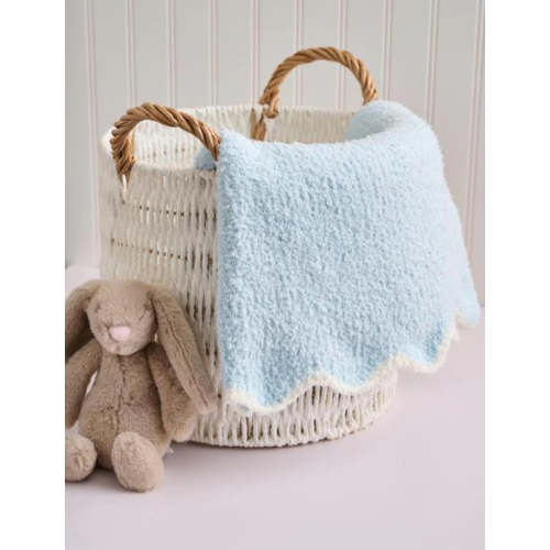 Blue Scallop Chenille Blanket