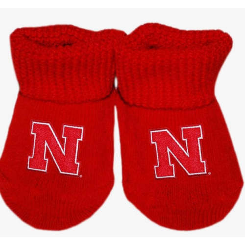 Creative Knitwear - University of Nebraska Newborn Baby Bootie Sock