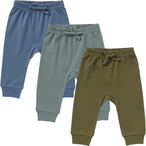 GFQLONG Baby Boy Jogger Pants Organic Cotton Infant Bottom for 0-24 Months