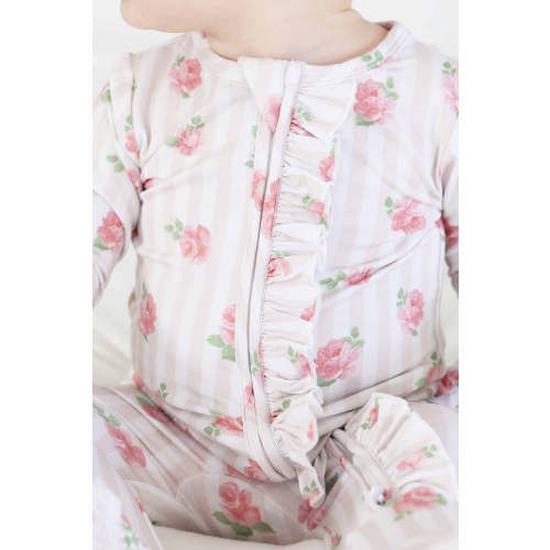 Rosy & Cozy Ruffle Zipper Footie