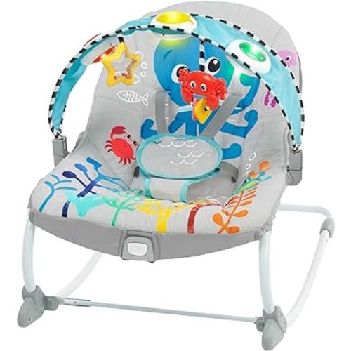 Baby Einstein Ocean Explorers Kick to It Opus Musical Infant to Toddler Rocker, Baby Chair, Baby-Activated Music and Lights, Ages 0-30 Months