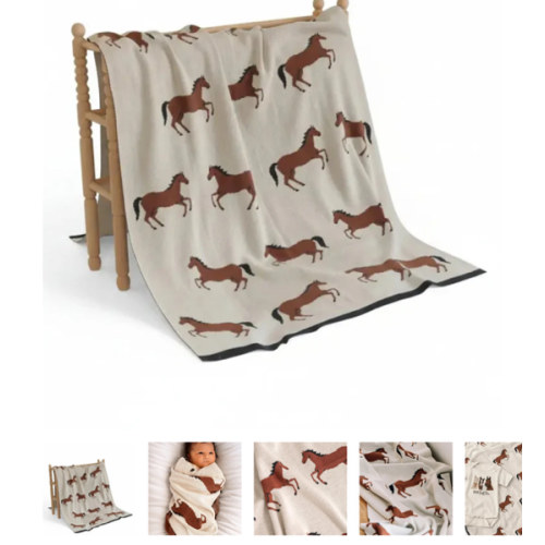 Horse Organic Knit Baby Blanket - Bridle Up Hope Shop
