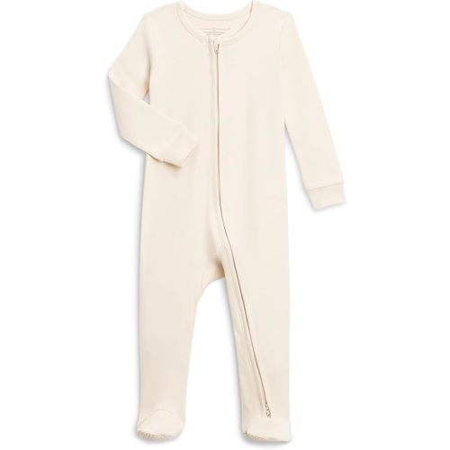 Colored Organics Baby Zip-Up Footed Sleeper with 2-Way Zipper - Newborn Organic Cotton Pajamas