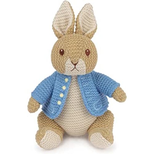 GUND Beatrix Potter Peter Rabbit Knit Plush, Stuffed Animal for Ages 1 and Up, Brown/Blue, 6.5”
