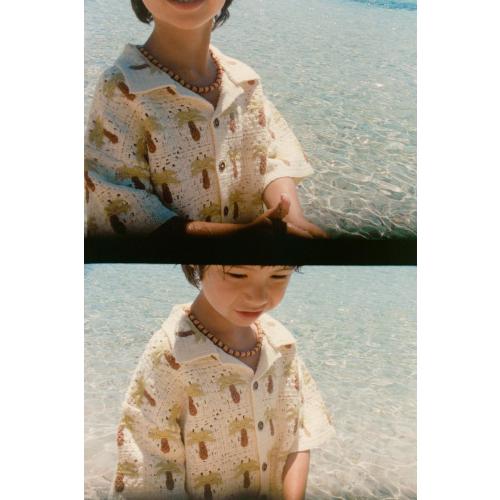 CROCHET PALM TREE SHIRT - Ecru / Khaki | ZARA United States