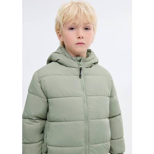 Long padded anorak with hood - Kids | MANGO USA