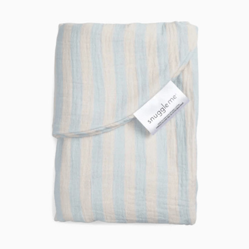 Snuggle Me Organic Infant Lounger Muslin Cover - Sky Stripe