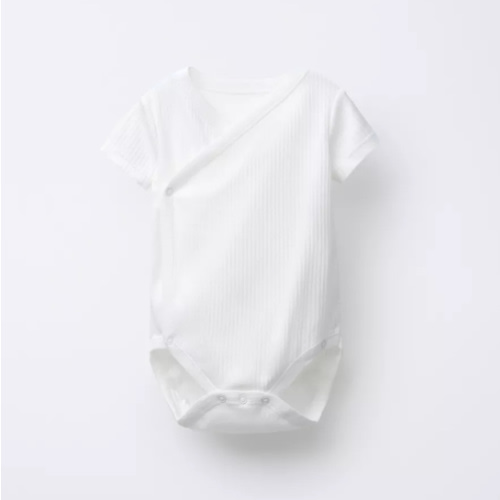 THREE-PACK OF BASIC SHORT SLEEVE KIMONO COLLAR BODYSUITS - Oyster-white