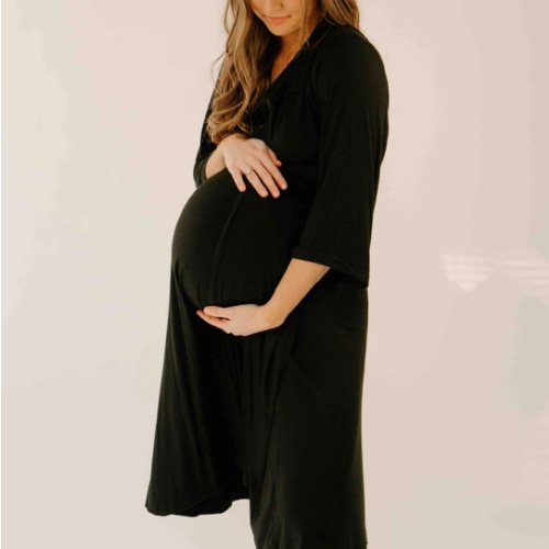Lila Labor & Postpartum Gown in Black